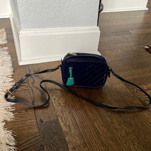 Blue velvet crossbody